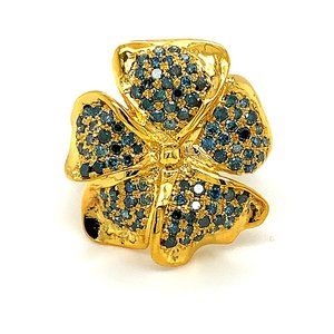 Blue Diamond 1.40ct Solid 14K Yellow Gold Ring